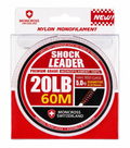 MONCROSS Premium Switzerland Shock Leader Monofilament Fishing Line - 20LB, 60M, 0.435mm Diameter, Abrasion Resistant, Exceptional Handling, Low Memory, Smooth Texture Saltwater Fishing Line for Superior Performance