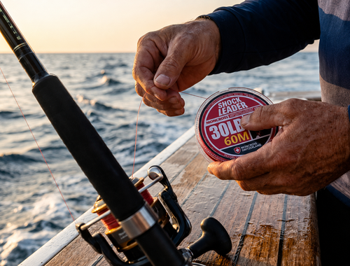MONCROSS Premium Switzerland Shock Leader Monofilament Fishing Line - 20LB, 60M, 0.435mm Diameter, Abrasion Resistant, Exceptional Handling, Low Memory, Smooth Texture Saltwater Fishing Line for Superior Performance
