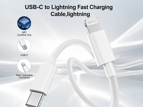 Dual USB Charger Block with USB-C Cables - Fast Charging Wall Adapter Combo Set